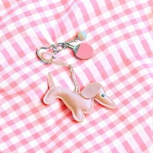 Chic Pink Dog & Ping Pong Bag Charm